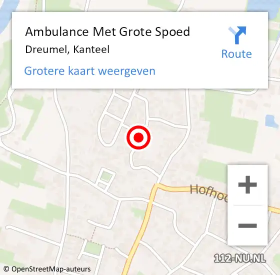 Locatie op kaart van de 112 melding: Ambulance Met Grote Spoed Naar Dreumel, Kanteel op 19 juli 2019 00:29