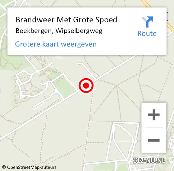 Locatie op kaart van de 112 melding: Brandweer Met Grote Spoed Naar Beekbergen, Wipselbergweg op 19 juli 2019 08:32