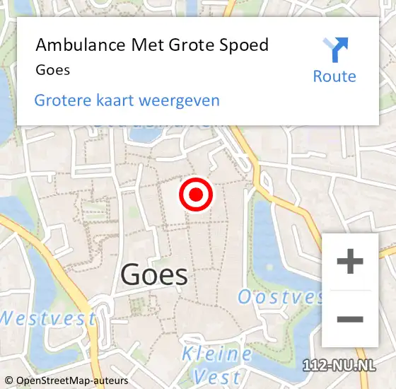 Locatie op kaart van de 112 melding: Ambulance Met Grote Spoed Naar Goes op 19 juli 2019 09:50