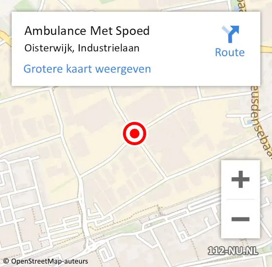 Locatie op kaart van de 112 melding: Ambulance Met Spoed Naar Oisterwijk, Industrielaan op 19 juli 2019 10:45