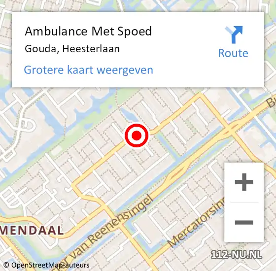 Locatie op kaart van de 112 melding: Ambulance Met Spoed Naar Gouda, Heesterlaan op 19 juli 2019 11:31