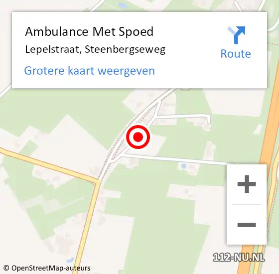 Locatie op kaart van de 112 melding: Ambulance Met Spoed Naar Lepelstraat, Steenbergseweg op 19 juli 2019 14:52