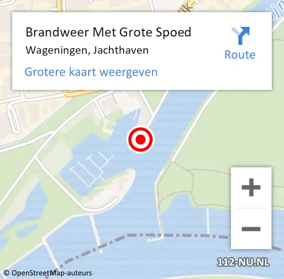 Locatie op kaart van de 112 melding: Brandweer Met Grote Spoed Naar Wageningen, Jachthaven op 19 juli 2019 17:31