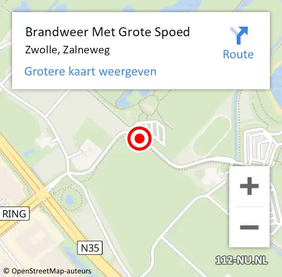 Locatie op kaart van de 112 melding: Brandweer Met Grote Spoed Naar Zwolle, Zalneweg op 19 juli 2019 19:24
