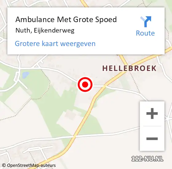 Locatie op kaart van de 112 melding: Ambulance Met Grote Spoed Naar Nuth, Eijkenderweg op 8 april 2014 03:04