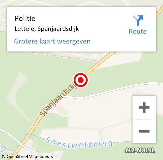 Locatie op kaart van de 112 melding: Politie Lettele, Spanjaardsdijk op 20 juli 2019 09:10