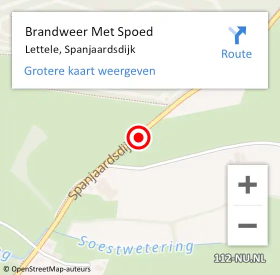 Locatie op kaart van de 112 melding: Brandweer Met Spoed Naar Lettele, Spanjaardsdijk op 20 juli 2019 09:31