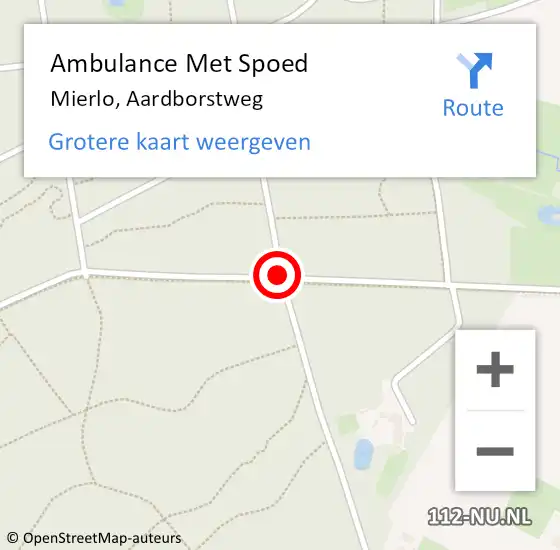 Locatie op kaart van de 112 melding: Ambulance Met Spoed Naar Mierlo, Aardborstweg op 20 juli 2019 09:48