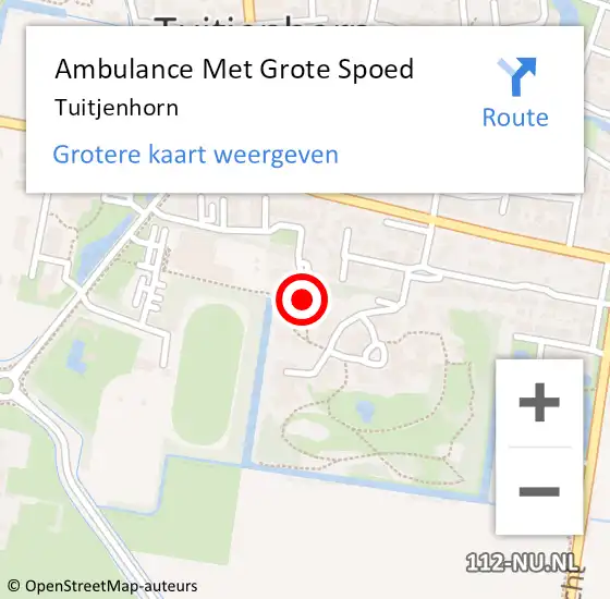 Locatie op kaart van de 112 melding: Ambulance Met Grote Spoed Naar Tuitjenhorn op 20 juli 2019 10:49