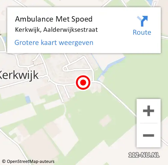 Locatie op kaart van de 112 melding: Ambulance Met Spoed Naar Kerkwijk, Aalderwijksestraat op 20 juli 2019 11:00