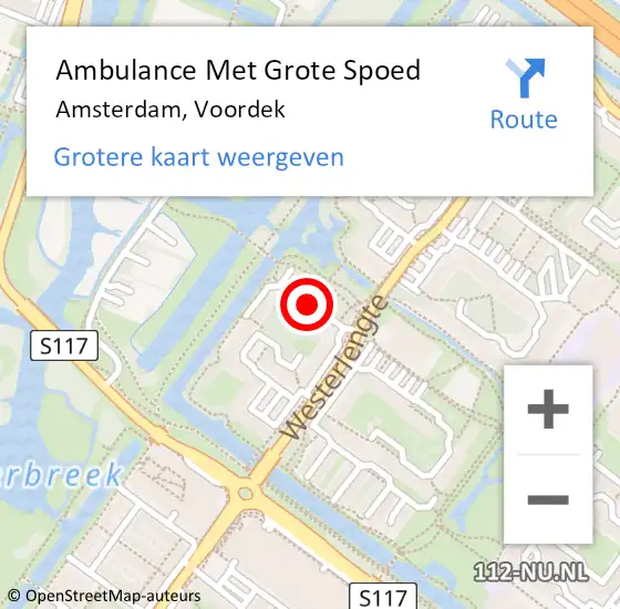 Locatie op kaart van de 112 melding: Ambulance Met Grote Spoed Naar Amsterdam, Voordek op 20 juli 2019 14:34