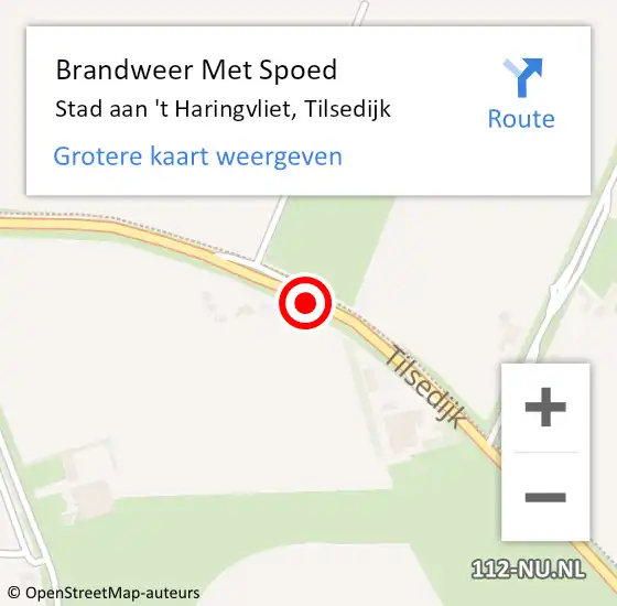 Locatie op kaart van de 112 melding: Brandweer Met Spoed Naar Stad aan 't Haringvliet, Tilsedijk op 20 juli 2019 15:37