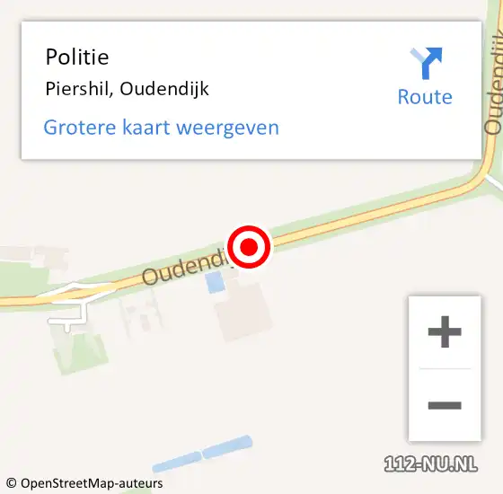 Locatie op kaart van de 112 melding: Politie Piershil, Oudendijk op 20 juli 2019 15:48
