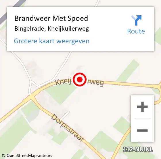 Locatie op kaart van de 112 melding: Brandweer Met Spoed Naar Bingelrade, Kneijkuilerweg op 20 juli 2019 16:45