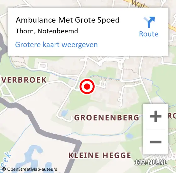 Locatie op kaart van de 112 melding: Ambulance Met Grote Spoed Naar Thorn, Notenbeemd op 20 juli 2019 16:50