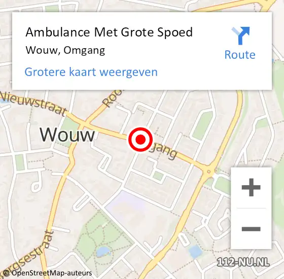Locatie op kaart van de 112 melding: Ambulance Met Grote Spoed Naar Wouw, Omgang op 20 juli 2019 22:11
