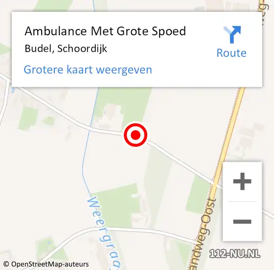Locatie op kaart van de 112 melding: Ambulance Met Grote Spoed Naar Budel, Schoordijk op 21 juli 2019 11:03