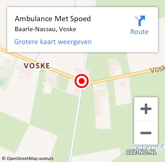 Locatie op kaart van de 112 melding: Ambulance Met Spoed Naar Baarle-Nassau, Voske op 21 juli 2019 11:19