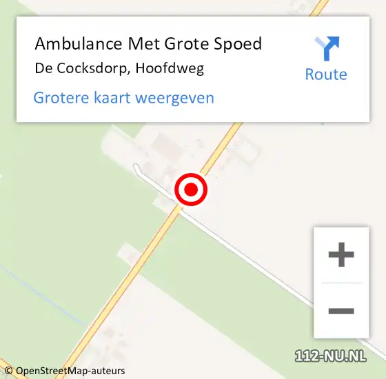 Locatie op kaart van de 112 melding: Ambulance Met Grote Spoed Naar De Cocksdorp, Hoofdweg op 21 juli 2019 12:59