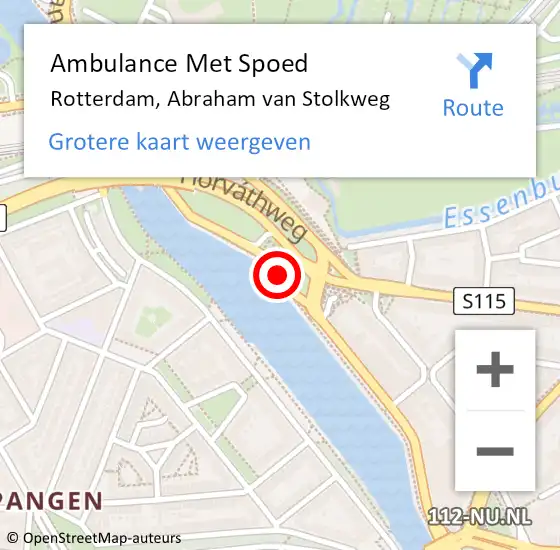 Locatie op kaart van de 112 melding: Ambulance Met Spoed Naar Rotterdam, Abraham van Stolkweg op 21 juli 2019 14:26
