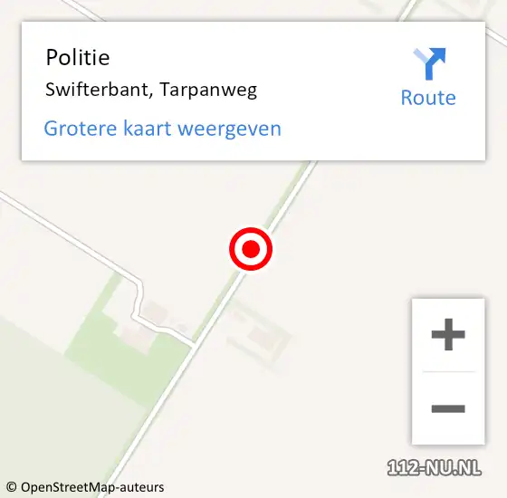 Locatie op kaart van de 112 melding: Politie Swifterbant, Tarpanweg op 21 juli 2019 14:52