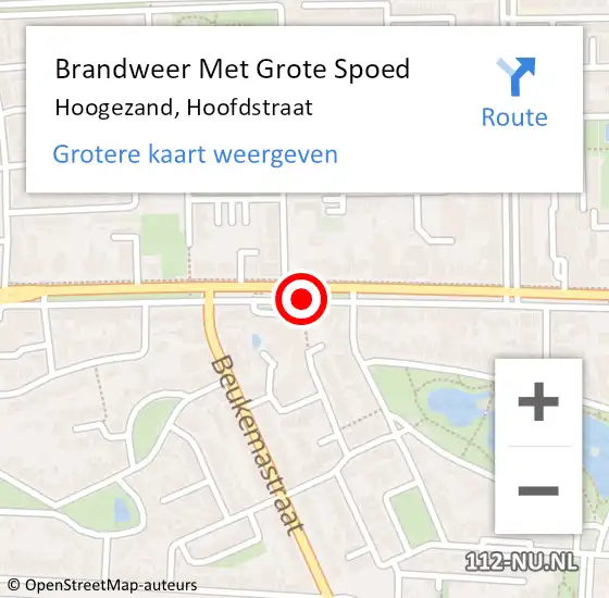 Locatie op kaart van de 112 melding: Brandweer Met Grote Spoed Naar Hoogezand, Hoofdstraat op 21 juli 2019 16:00