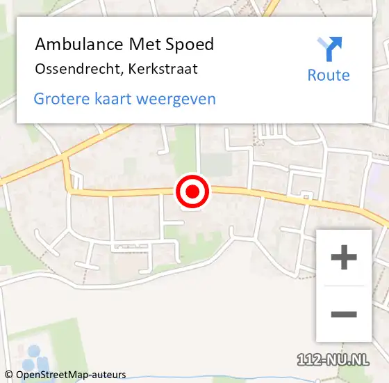 Locatie op kaart van de 112 melding: Ambulance Met Spoed Naar Ossendrecht, Kerkstraat op 21 juli 2019 19:01