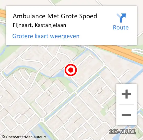 Locatie op kaart van de 112 melding: Ambulance Met Grote Spoed Naar Fijnaart, Kastanjelaan op 21 juli 2019 20:33