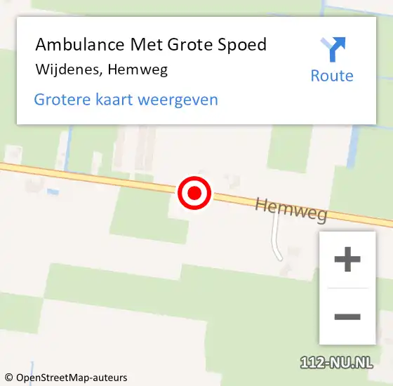 Locatie op kaart van de 112 melding: Ambulance Met Grote Spoed Naar Wijdenes, Hemweg op 21 juli 2019 21:57