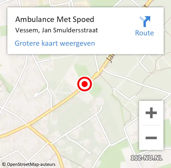 Locatie op kaart van de 112 melding: Ambulance Met Spoed Naar Vessem, Jan Smuldersstraat op 22 juli 2019 10:50