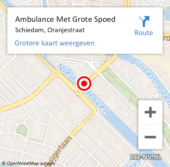 Locatie op kaart van de 112 melding: Ambulance Met Grote Spoed Naar Schiedam, Oranjestraat op 22 juli 2019 15:57