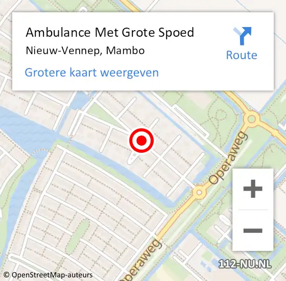 Locatie op kaart van de 112 melding: Ambulance Met Grote Spoed Naar Nieuw-Vennep, Mambo op 22 juli 2019 16:19