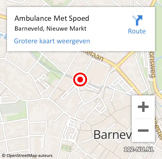 Locatie op kaart van de 112 melding: Ambulance Met Spoed Naar Barneveld, Nieuwe Markt op 22 juli 2019 17:15