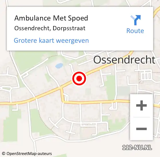 Locatie op kaart van de 112 melding: Ambulance Met Spoed Naar Ossendrecht, Dorpsstraat op 22 juli 2019 21:05