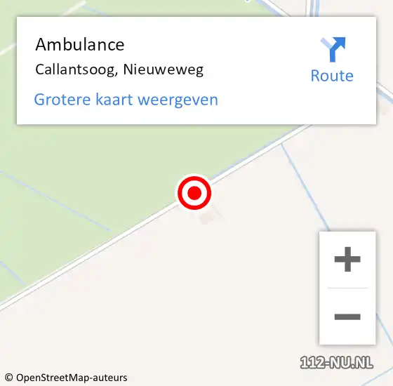 Locatie op kaart van de 112 melding: Ambulance Callantsoog, Nieuweweg op 22 juli 2019 21:18