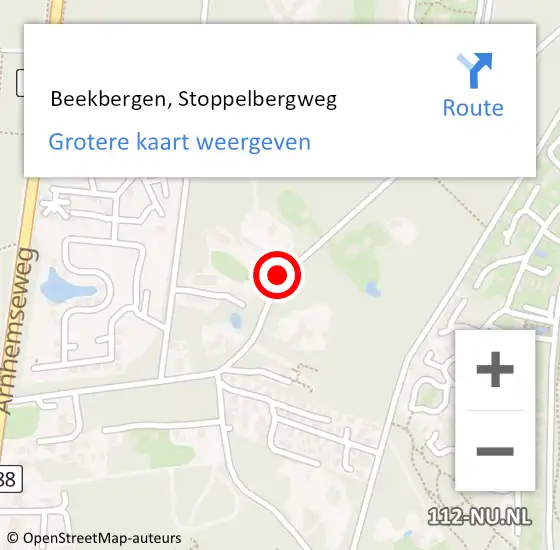 Locatie op kaart van de 112 melding:  Beekbergen, Stoppelbergweg op 22 juli 2019 23:08