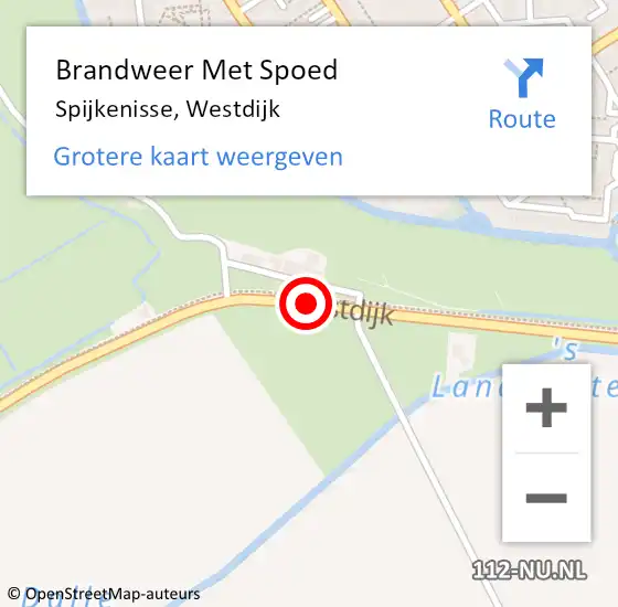 Locatie op kaart van de 112 melding: Brandweer Met Spoed Naar Spijkenisse, Westdijk op 23 juli 2019 00:25