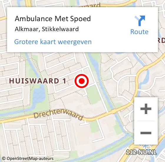 Locatie op kaart van de 112 melding: Ambulance Met Spoed Naar Alkmaar, Stikkelwaard op 23 juli 2019 04:57