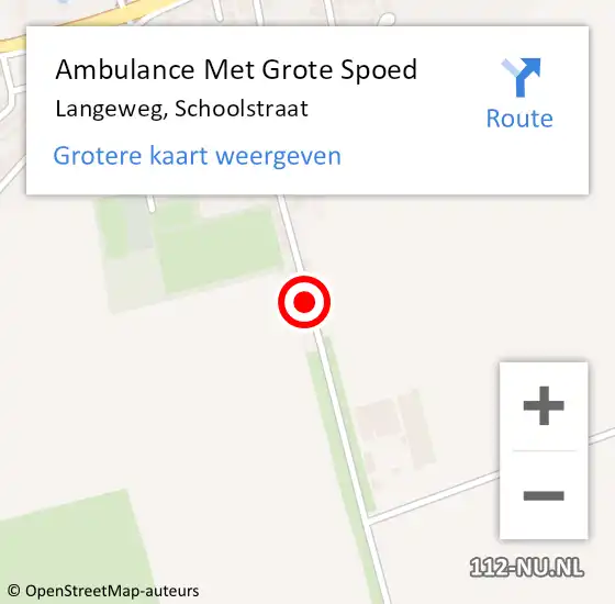 Locatie op kaart van de 112 melding: Ambulance Met Grote Spoed Naar Langeweg, Schoolstraat op 23 juli 2019 07:12