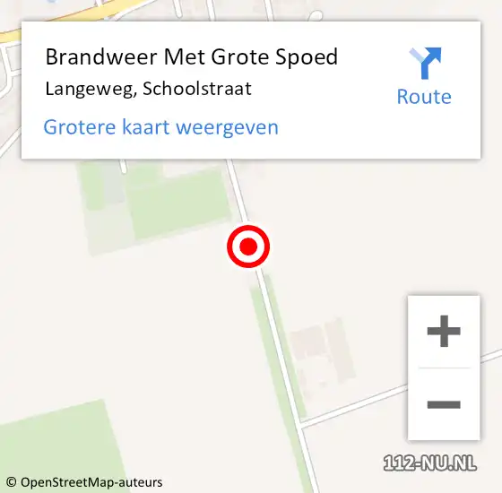 Locatie op kaart van de 112 melding: Brandweer Met Grote Spoed Naar Langeweg, Schoolstraat op 23 juli 2019 07:21