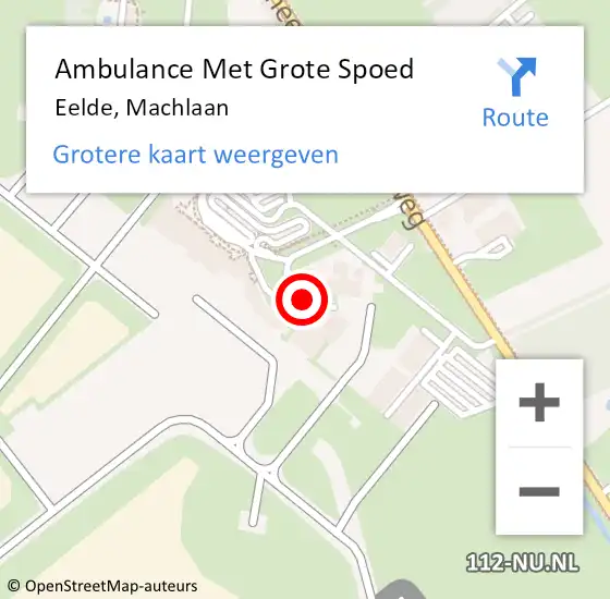Locatie op kaart van de 112 melding: Ambulance Met Grote Spoed Naar Eelde, Machlaan op 23 juli 2019 09:13