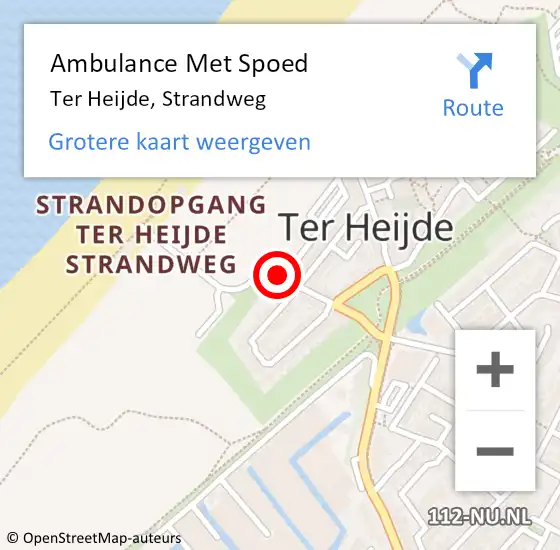 Locatie op kaart van de 112 melding: Ambulance Met Spoed Naar Ter Heijde, Strandweg op 23 juli 2019 09:14