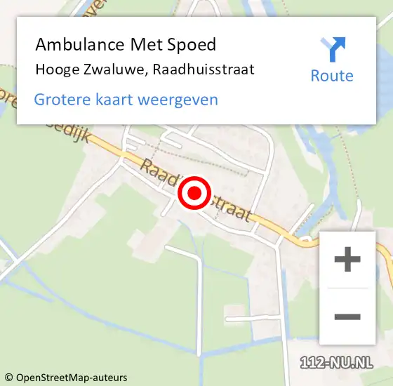 Locatie op kaart van de 112 melding: Ambulance Met Spoed Naar Hooge Zwaluwe, Raadhuisstraat op 23 juli 2019 12:11