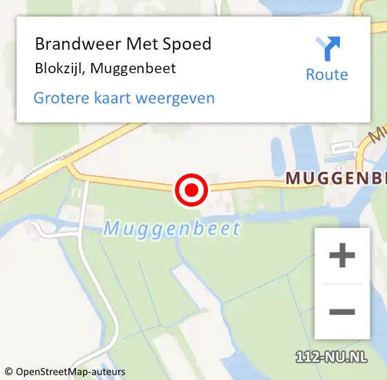 Locatie op kaart van de 112 melding: Brandweer Met Spoed Naar Blokzijl, Muggenbeet op 23 juli 2019 13:13