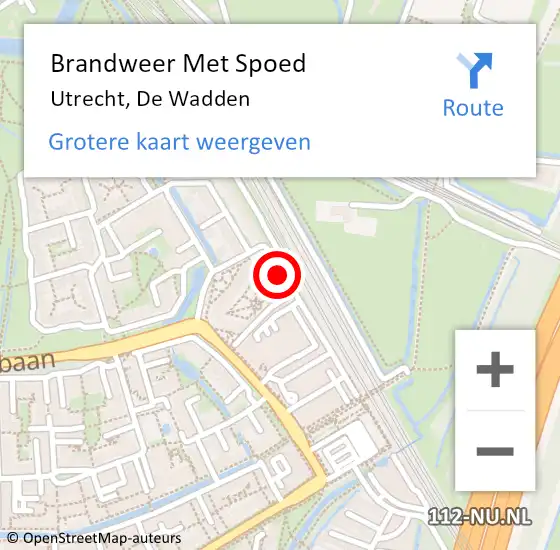 Locatie op kaart van de 112 melding: Brandweer Met Spoed Naar Utrecht, De Wadden op 23 juli 2019 13:31