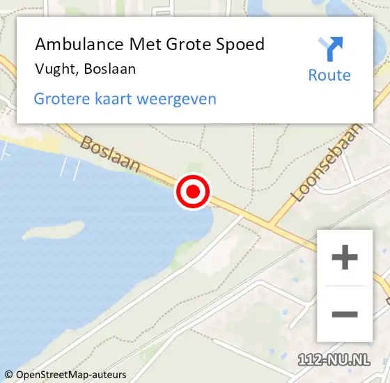 Locatie op kaart van de 112 melding: Ambulance Met Grote Spoed Naar Vught, Boslaan op 23 juli 2019 15:07