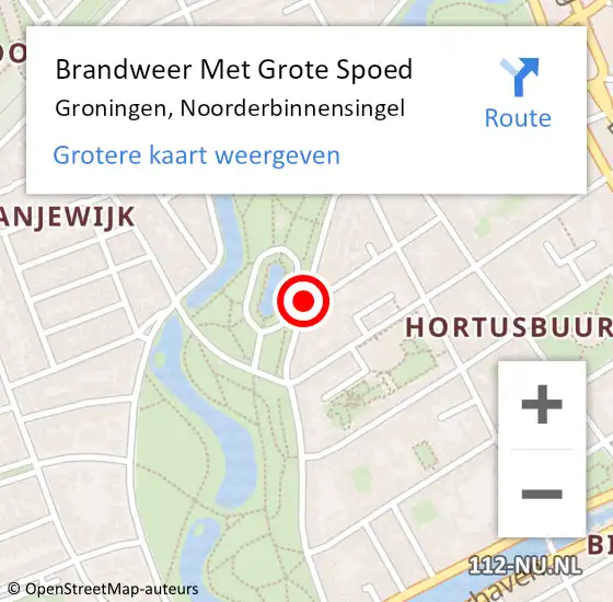 Locatie op kaart van de 112 melding: Brandweer Met Grote Spoed Naar Groningen, Noorderbinnensingel op 23 juli 2019 15:11