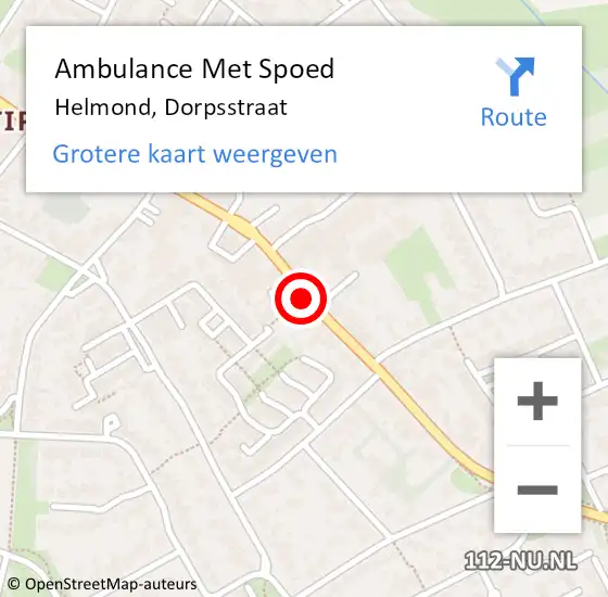 Locatie op kaart van de 112 melding: Ambulance Met Spoed Naar Helmond, Dorpsstraat op 23 juli 2019 15:20