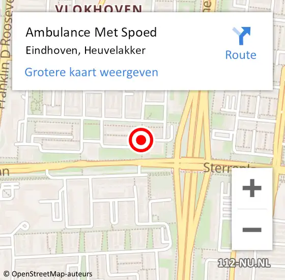 Locatie op kaart van de 112 melding: Ambulance Met Spoed Naar Eindhoven, Heuvelakker op 23 juli 2019 18:19