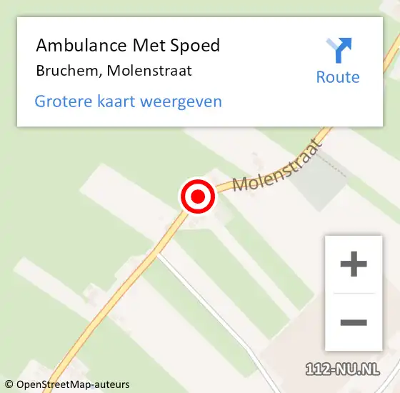Locatie op kaart van de 112 melding: Ambulance Met Spoed Naar Bruchem, Molenstraat op 23 juli 2019 18:58